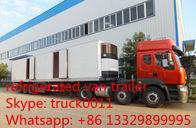 3 axles 45ft refrigerated van trailer for sale, factory sale refrigerator van body trailer, 45tons cold room semitrailer
