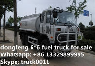 Dongfeng 190hp diesel 6*6 all wheels drive off road fuel truck for sale, oil tank truck, best price 10cbm oil tanker