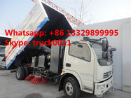 Dongfeng 4*2 LHD road sweeper truck (2cbm water tank+5cbm wastes van) for sale, best price Dongfeng sweeping vehicle