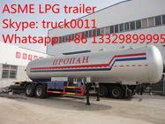 factory price 17tons Double axles lpg road tanker trailer, best price 40.5m3 road transported lpg gas tank for sale