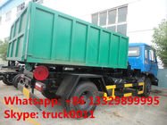 dongfeng brand 4*2 LHD Cummins 190hp hook lifter garbage truck for sale, best price dongfeng wastes collecting vehicle
