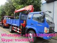 new best seller forland 4*2 6.3tons truck with crane for sale, hot sale! factory sale forland truck mounted crane