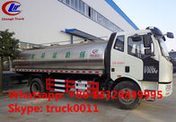 hot sale FAW brand 10,000L stainles steel food grade milk tank truck, China famous brand FAW 10,000Lliquid food truck