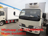 dongfeng 95hp diesel 4*2 3ton frozen food transported truck, hot sale dongfeng brand 5tons frozen food dolc room truck