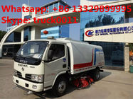 dongfeng Euro 4 100hp road sweeper truck for sale (1.5cbm water tank+4cbm dust van), best price dongfeng street sweeper
