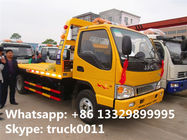 China famous JAC brand flatbed towing vehicle for sale, JAC brand 4*2 LHD car towing services platform wrecker vehicle