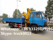 DONGFENG 4x2 LHD/RDH 190HP diesel Folding Crane Truck 8tons-10tons for sale, cheapest price China 6.3tons truck crane