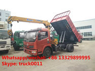 hot sale cheapest price dongfeng 2.5tons telescopic boom mounted on dump truck, factory dongfeng dump truck with crane