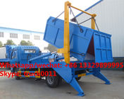 Factory sale dongfeng 4*2 LHD 5m3 hydraulic hookling arm garbage truck, HOT SALE! dongfeng skid bon wastes vehicle