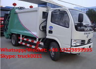 Customized high quality and lower Dongfeng 5m3 compression wastes collecting vehicle with rear loading hopper for sale
