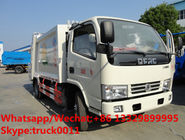 China dongfeng 4*2 4tons compression garbage truck for sale, Factory customized Dongfeng 4*2 RHD compacted garbage truck