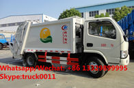 China dongfeng 4*2 4tons compression garbage truck for sale, Factory customized Dongfeng 4*2 RHD compacted garbage truck