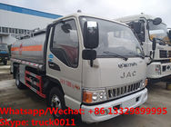 high quality JAC brand new 5500L oil tanker fuel transport truck for sale, Bottom price JAC diesel tank delivery truck