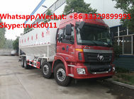 Factory customized FOTON AUMAN 8*4 LHD 40CBM 270hp Euro 3 hydraulic discharging poultry animal feed transported truck
