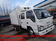 High quality new Japan ISUZU 4*2 LHD double cabs 2tons fresh meat cooling van truck for sale,fruits refrigerated truck