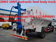 best seller-new 20m3 10MT hydraulic discharging animal feed truck for sale, bulk feed body mounted on truck
