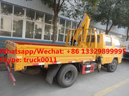 new dongfeng double-cab 2tons folded crane boom mounted on truck for sale, hot sale knuckle truck with knuckle crane