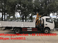 Factory sale good price dongfeng brand  156hp diesel Euro 5 4tons folded crane boom mounted on truck, folded truck crane