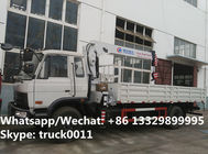 HOT SALE! Dongfeng brand 4*2 LHD 5tons telescopic crane boom mounted on truck, 5T cargo truck with crane for sale