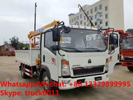 SINO TRUK HOWO 2tons telescopic boom mounted on truck for sale, HOT SALE! best price HOWO 2tons truck with crane