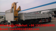 customized dongfeng tianlong 6*4 10tons knuckle crane boom mounted on truck for sale, folded cargo truck with crane