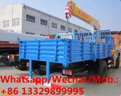 customized dongfeng 140 long head 4tons telescopic crane boom mounted on truck for sale, 4tons cargo truck with crane