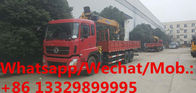 Dongfeng tianlong 8*4 350hp Euro 5 16tons telescopic crane mounted on truck for sale, cargo truck with crane for sale