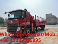 customized LIUQI brand 8*4 350hp diesel 16tons knuckle crane boom mounted on truck for sale, cargo truck with crane