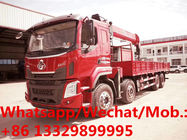 Customized liuqi 8*4 LHD 14TONS telescopic crane boom mounted on truck for sale, cargo truck with telescopic crane