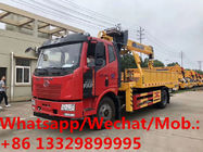 JIEFANG FAW brand 4*2 LHD 180hp 8tons telescopic crane boom mounted on truck for sale, truck mounted crane for sale