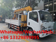 Customized ISUZU brand 4*2 700P 190hp diesel 5tons telescopic crane boom mounted on truck for sale, truck with crane