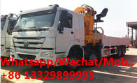 Customized best price SINO TRUK HOWO 8*4 LHD 14tons knuckle truck with crane for sale, HOWO cargo truck with crane