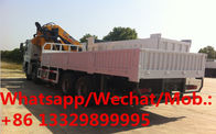 Customized best price SINO TRUK HOWO 8*4 LHD 14tons knuckle truck with crane for sale, HOWO cargo truck with crane