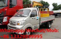 cheapest price new smallest zhongqi gasoline 1tons cargo truck with crane for sale, mini new truck with crane for sale