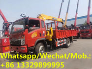 customized best price SINO TRUK HOMAN 4*2 LHD 6.3tons telescopic crane mounted on truck for sale, truck with crane