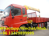 DONGFENG TINAJIN 4*2 LHD 180hp diesel Euro  5 8tons telescopic cargo truck with crane for sale， truck with crane