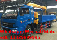 HOT SALE! YUEJIN 4*2 diesel 3.2tons telescopic crane boom mounted on truck, Customized cheaper cargo truck with crane