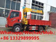 SINO TRUK WANGPAI 4*2 LHD diesel 160hp 5-6.3tons telescopic truck with crane for sale, cargo truck mounted with crane