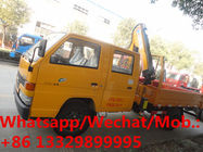 HOT SALE! JMC 156hp diesel 2tons telescopic crane boom mounted on truck for sale, JMC double cabs truck with crane