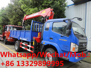 high quality Forland mini 2tons telescopic crane boom mounted on cargo truck for sale, mobile truck with crane