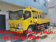 brand new Japan ISUZU  truck mounted 5 ton auger crane for telegraph pole drilling for sale, cargo truck with crane