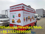 High quality and best price Forland Brand 4*2 gasoline mobile food van truck for sale, Mobile vending cart