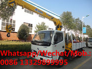 Customized DONGFNEG 4*2 LHD 3.2 telescopic crane boom mounted on cargo truck for sale,HOT SALE! cargo truck with telesco