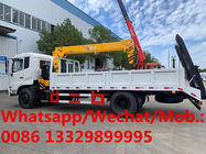 Hot sale! customized DONGFENG TIANJIN 4*2 RHD 5T cargo truck with crane for Mozambique, new truck with crane for sale