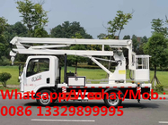 good price FAW 4*2 LHD 13.5M working height truck mounted aerial working platform, jiefang hydraulic bucket vehicle