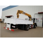 Good price HOWO heavy duty 5T/6.3T/8T cargo truck with telescopic crane for sale, Mobile truck with crane for sale