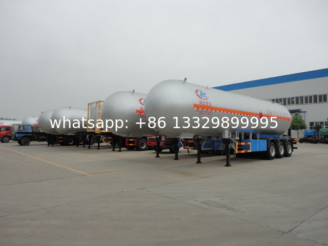 best price triple axles LPG gas tank semitrailer for sale, export model lpg gas propane BPW semitrailer for sale