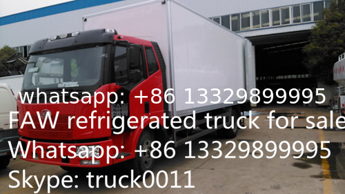 China famous FAW brand LHD 4*2 15ton refrigerated truck for sale, FAW brand 10tons-15tons cold room truck for sale