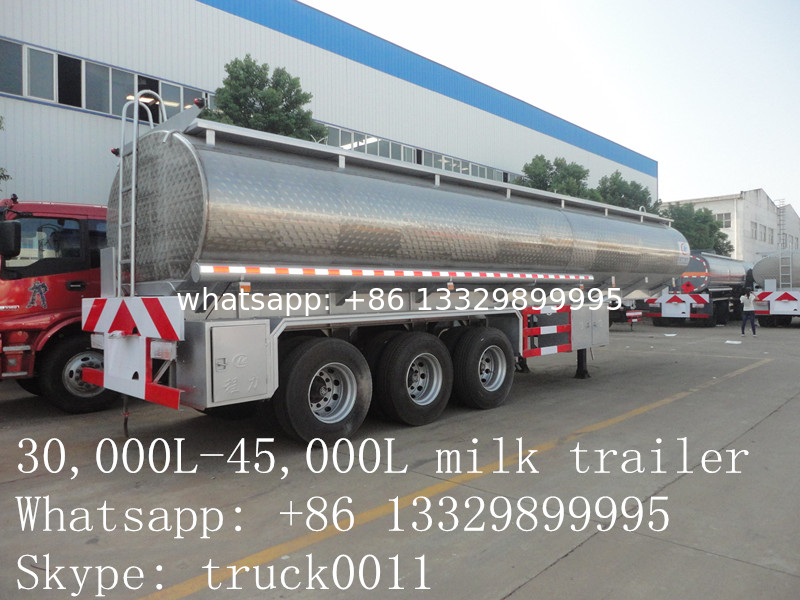high quality and competitive price 45,000L stainless steel milk tank for sal, CLW brand newe foodgrade milk tank trailer