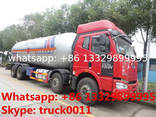 FAW brand 8*4 LHD lpg gas delivery truck for sale, hot sale best price 15tons bulk lpg gas propane storage tank truck